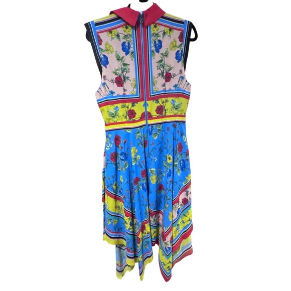 Alice + Olivia Farrah Collared Floral Handkerchief Hem Dress Size 8 MSRP $440 - Picture 5 of 10